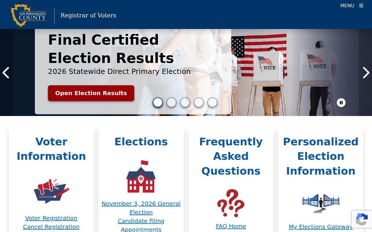 San Bernardino residents directory voter records gateway