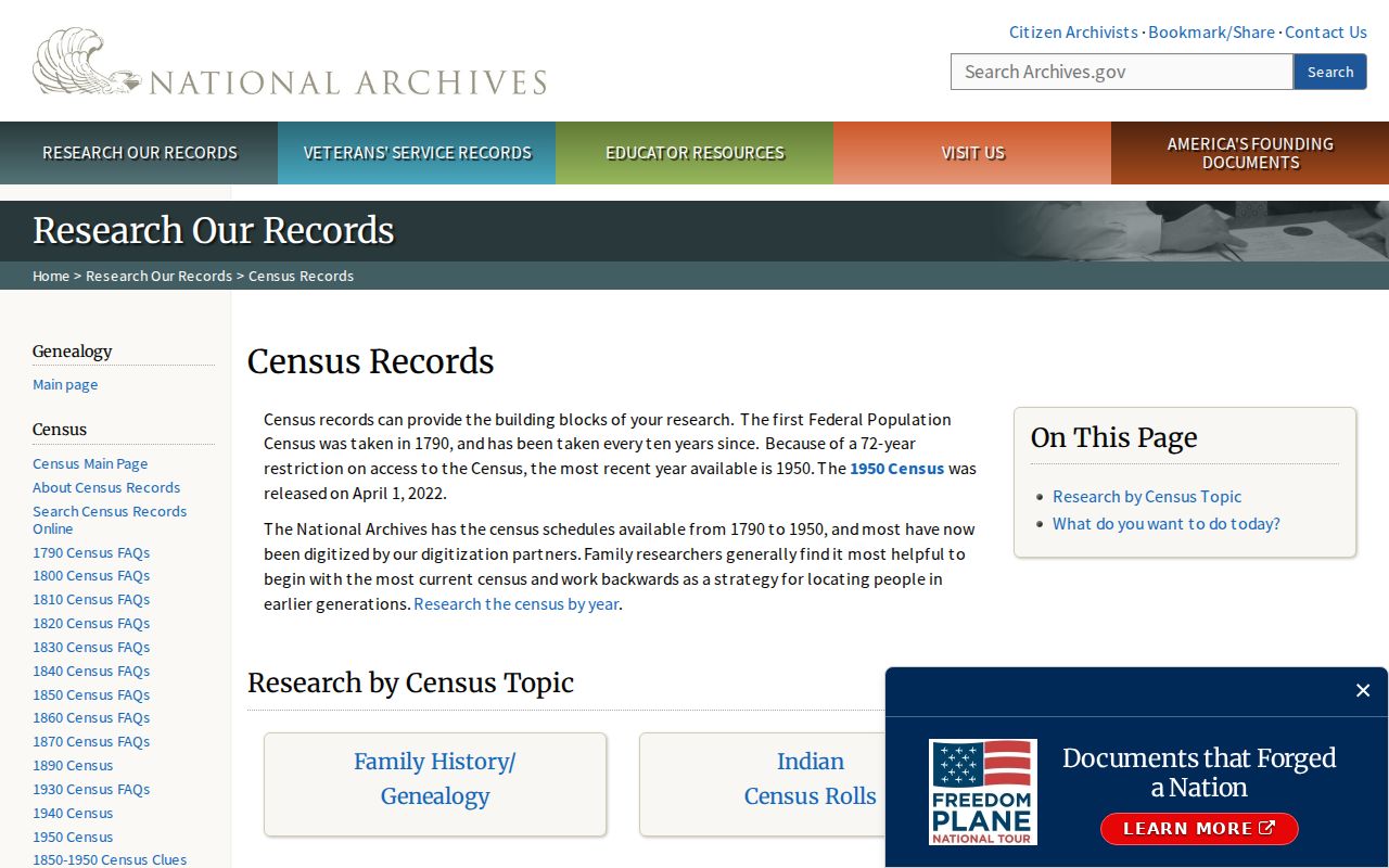San Bernardino previous residents National Archives census research