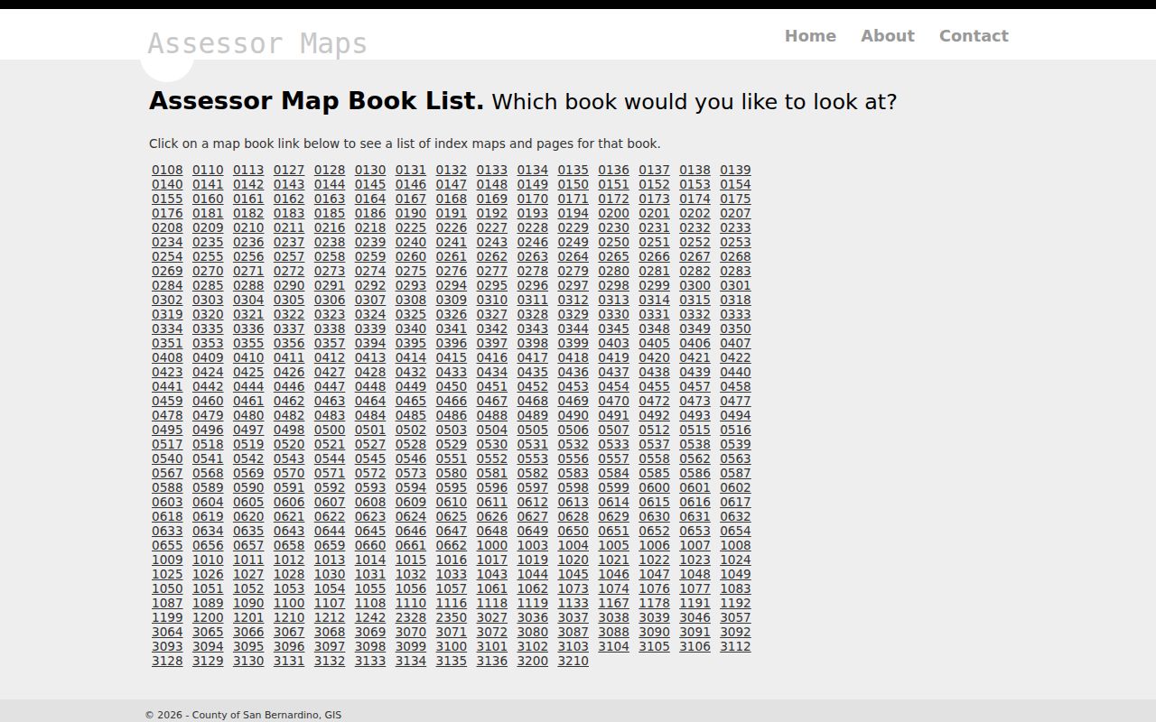 San Bernardino street directory assessor parcel map book viewer